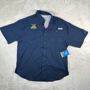 NWT Columbia PFG SS Shirt Navy North Carolina A&T NCAA Men's Size L OmniShade